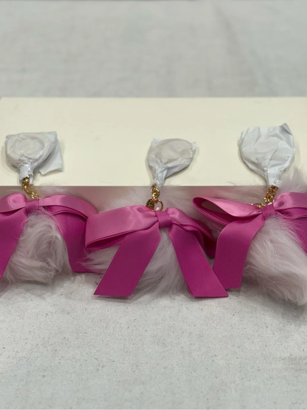 UGG Pink Holiday Gift Bow Key Chain Fob Ring
